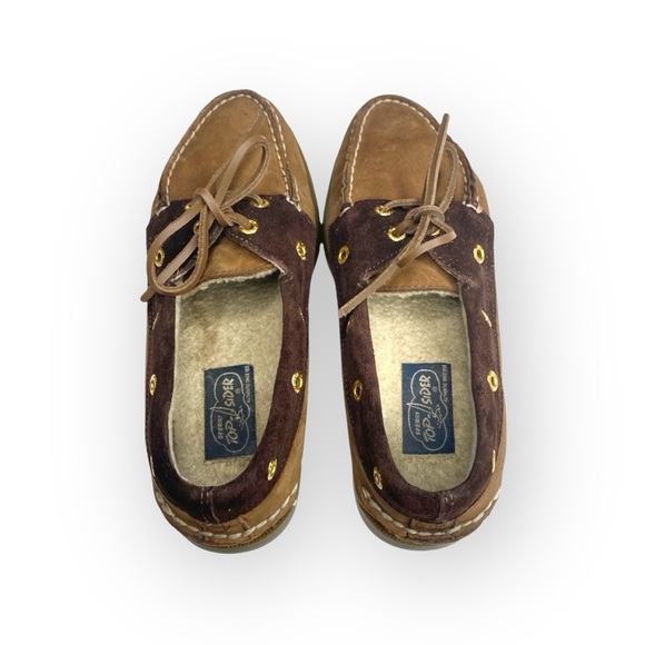 Sperry Top-Sider ™® ✌︎︎ Gold Eyelet Leather Boat Shoes ✌︎︎ 2 Tone Brown ✌︎︎ 6M - Picture 14 of 16